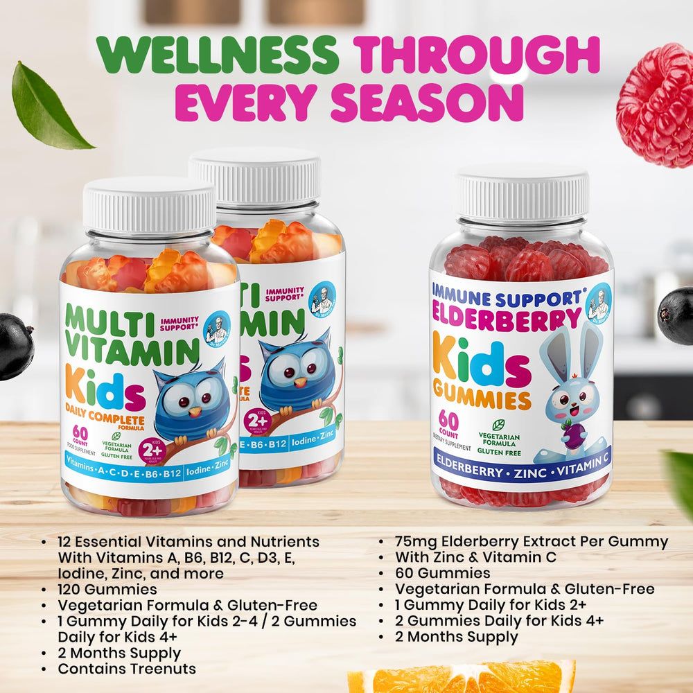 DR. MORITZ elderberry gummies blueberry flavor close-up, kid-friendly taste
