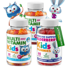 DR. MORITZ elderberry gummies for kids in a bottle offering daily immune support