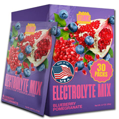 Dr. Price's Electrolytes Blueberry Pomegranate packets for balanced hydration with 72 minerals.