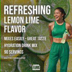 Dr. Price's Electrolytes Lemon Lime on kitchen counter in its tub