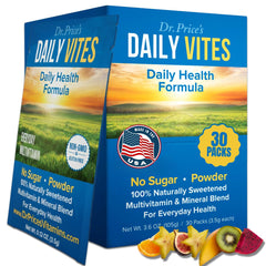 Dr Price's Vitamins Daily Vites tropical powder tub for easy daily nutrition.