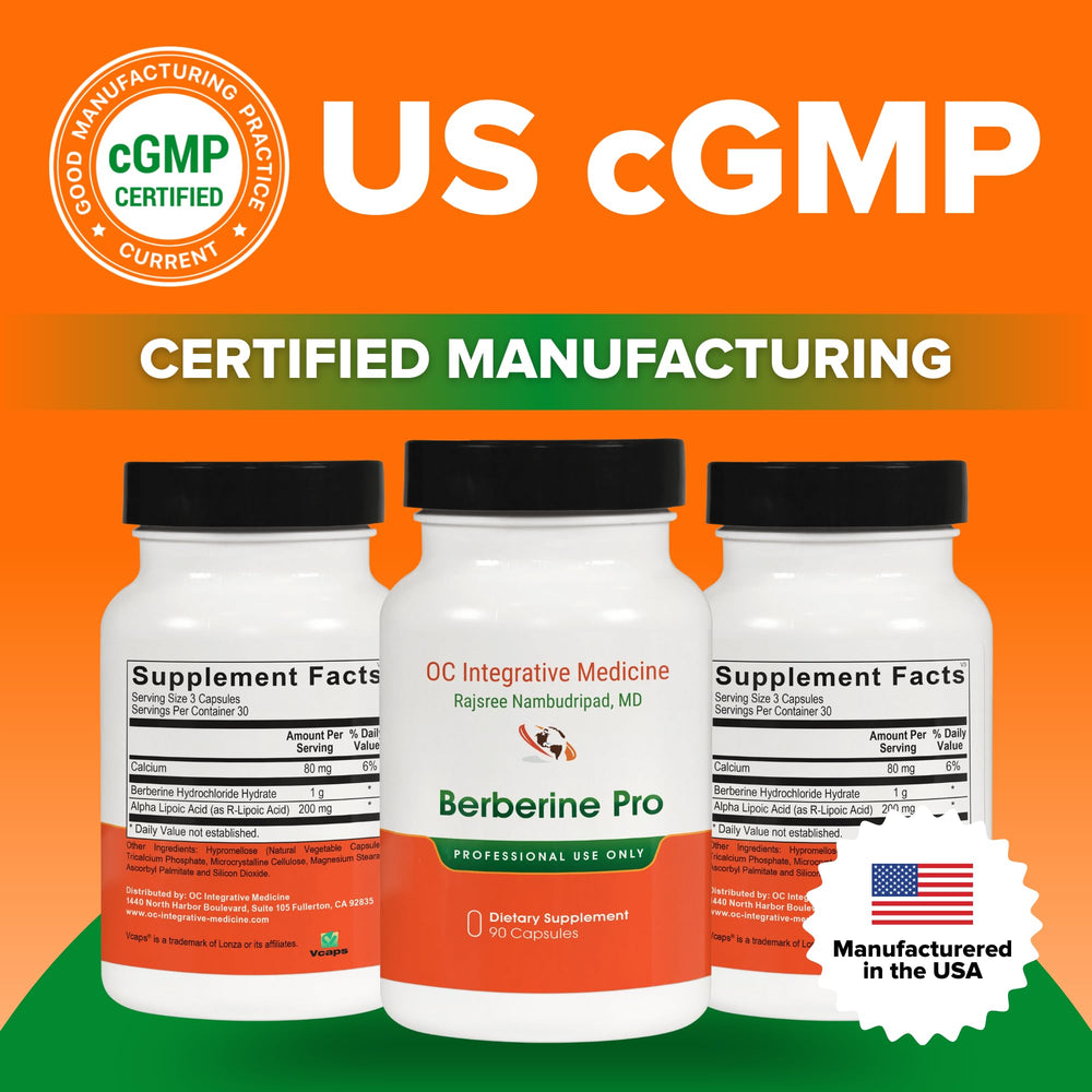 Berberine Pro label highlights 1000 mg berberine and 200 mg ALA.