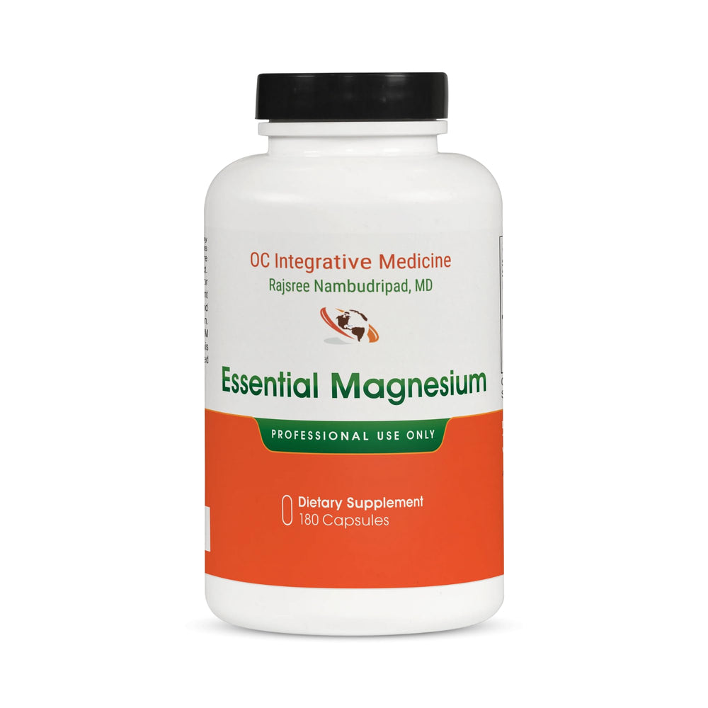 Dr. Rajsree Essential Magnesium bottle front promotes restful sleep and relaxation.