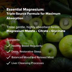 Dr. Rajsree Essential Magnesium nutrition facts card explains serving size and ingredients.