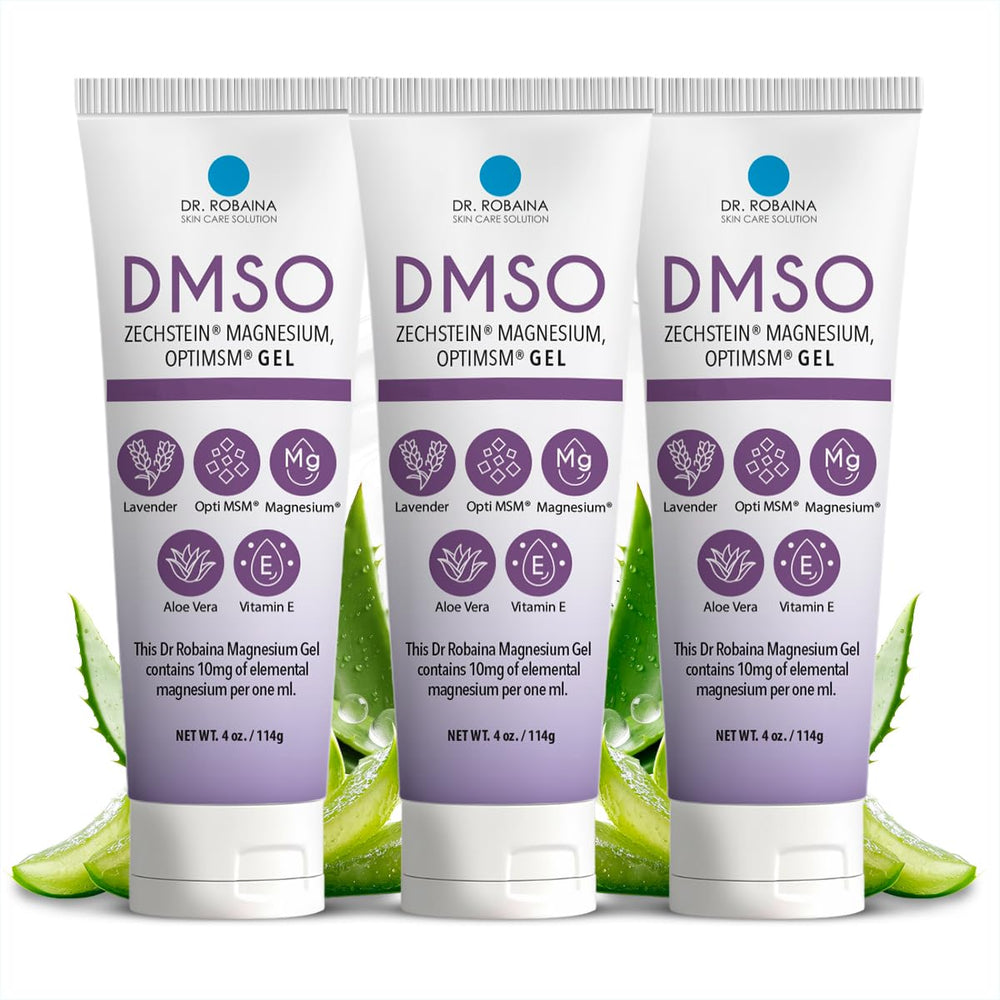 Dr. Robaina DMSO Lavender Gel bottle shows cooling, refreshing gel for post-workout care