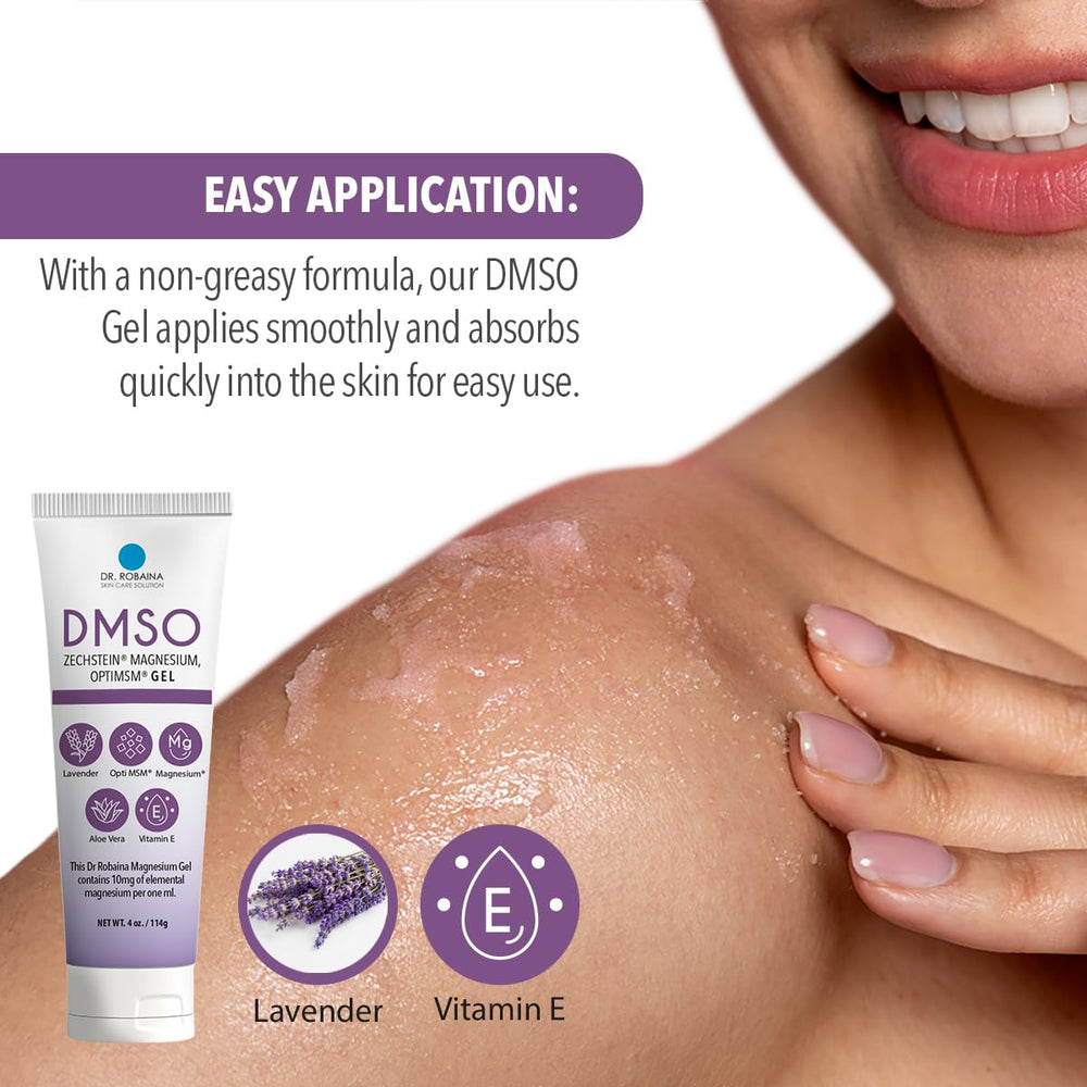 Dr. Robaina DMSO Lavender Gel texture swirl demonstrates a lightweight, non-sticky feel