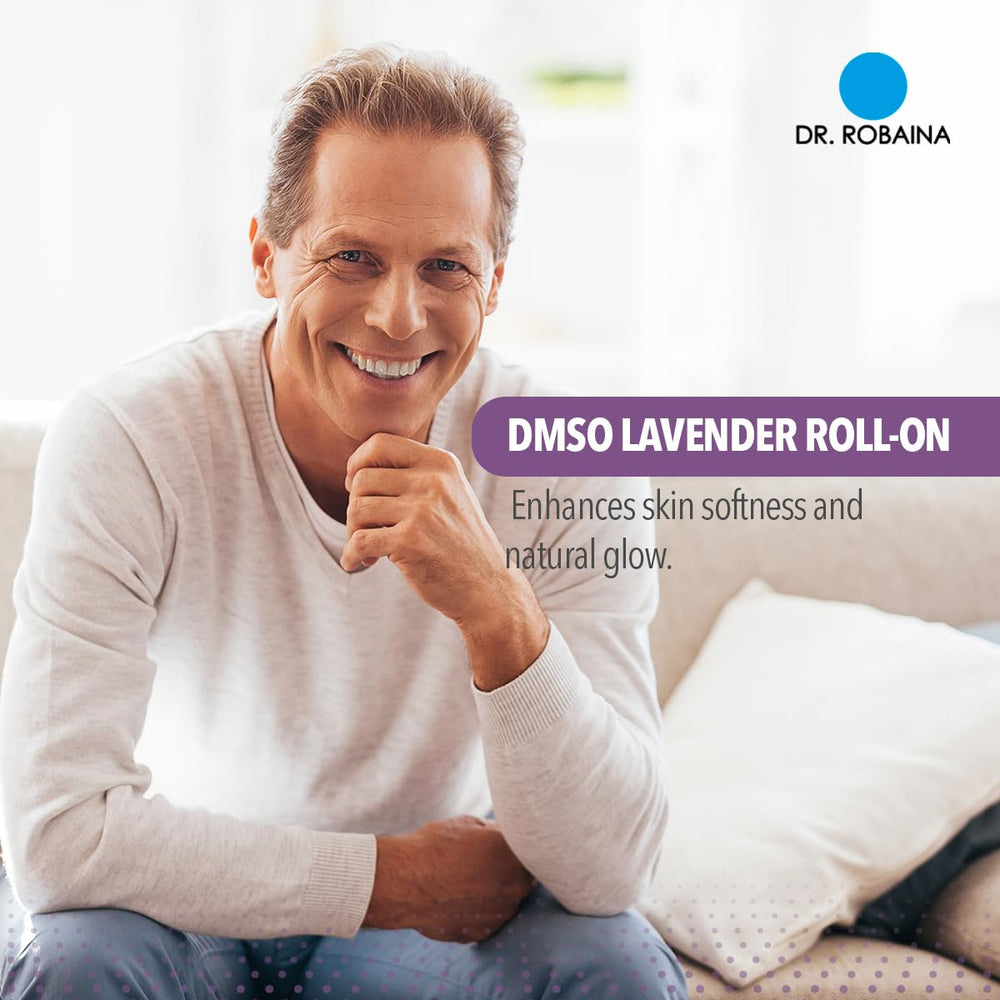 Close-up of Dr. Robaina DMSO Lavender Roll-On label.