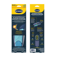 Dr. Scholl's Plantar Fasciitis Orthotics – packaging highlights fit and care.