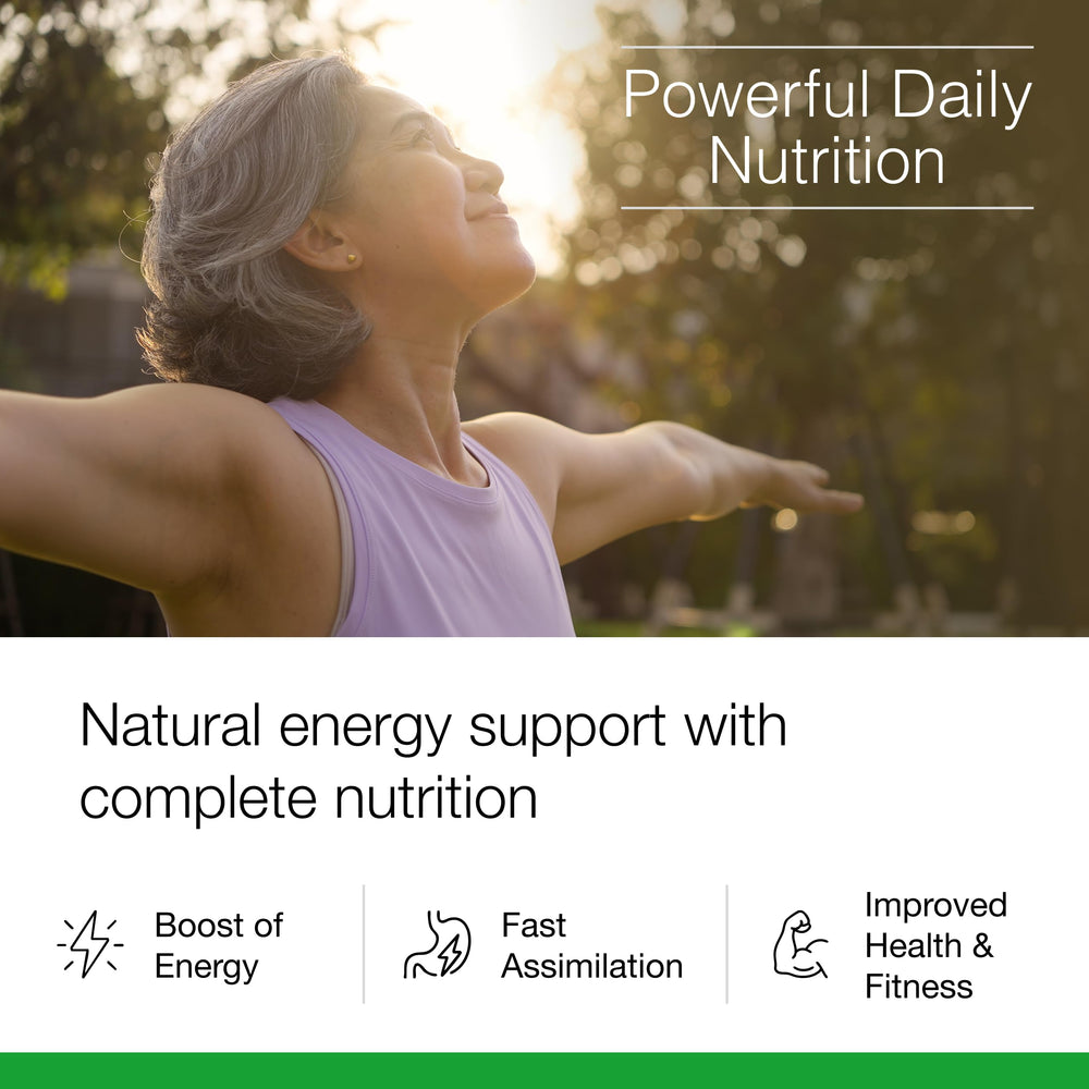 Dr. Schulze's SuperFood Plus label close-up shows gluten-free and non-GMO ingredients.