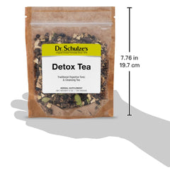 Dr. Schulze's Detox Tea glass infuser image illustrates convenient brewing and elevated flavor.