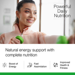 Dr. Schulze's SuperFood Plus label closeup highlights vegan, gluten-free ingredients.