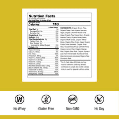 Dr. Schulze's SuperProtein Plus bottle back showing gluten-free, non-GMO nutrition details.