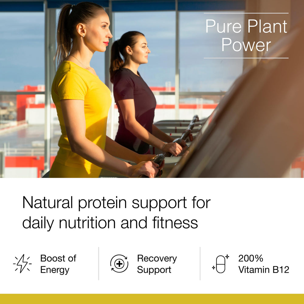 Open tub of Dr. Schulze's SuperProtein Plus ready for a post-workout shake.