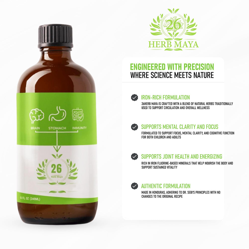 Dr. Sebi Maya Formula bottle pour illustrates convenient daily dosing