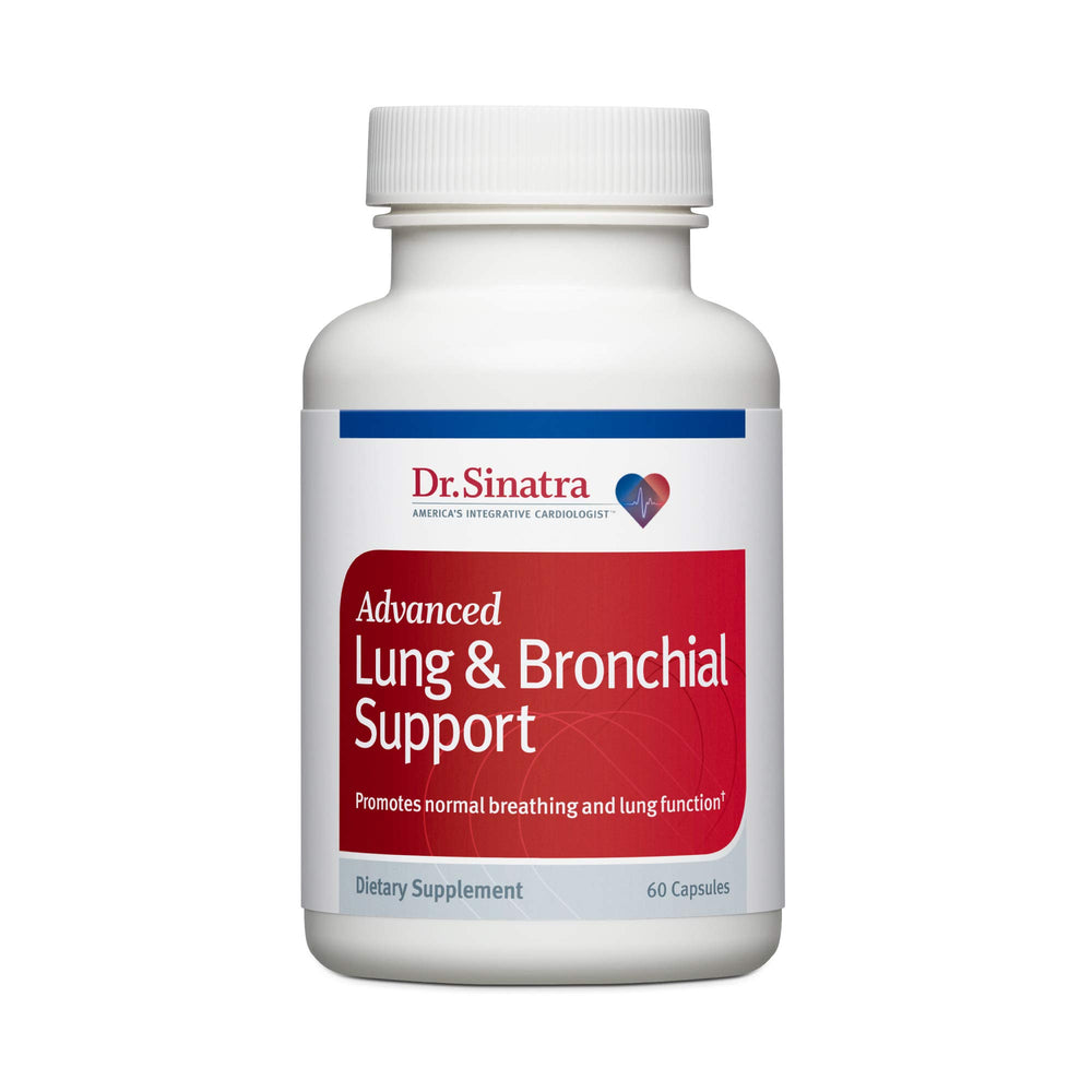 Dr. Sinatra Advanced Lung bottle with capsules supporting clear airways and respiratory comfort.