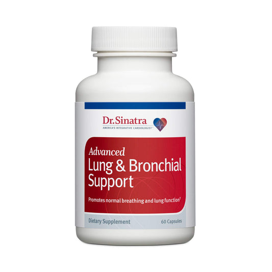 Dr. Sinatra Advanced Lung bottle with capsules supporting clear airways and respiratory comfort.