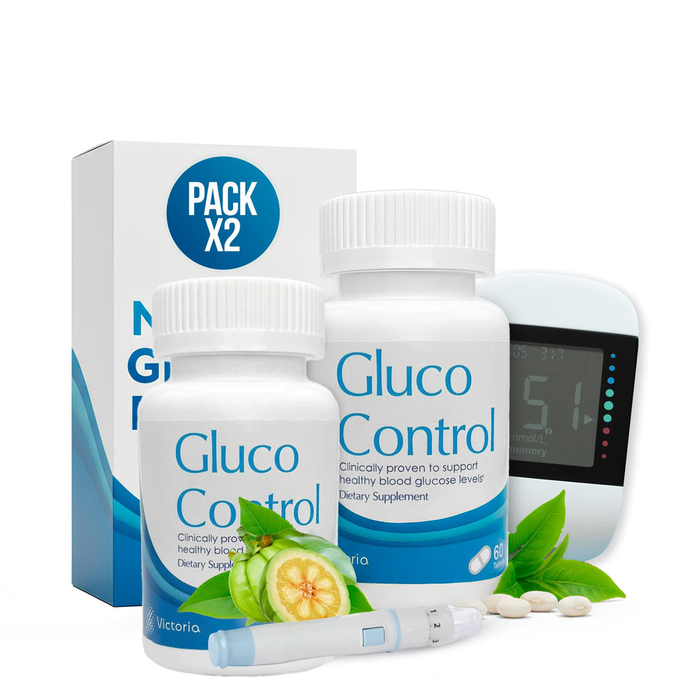 Dr. T Gluco Control bottle pour highlights herbal blend for daily wellness.