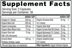 Dr. Tennant's Fungal Detox capsules close-up highlight herbal blend.