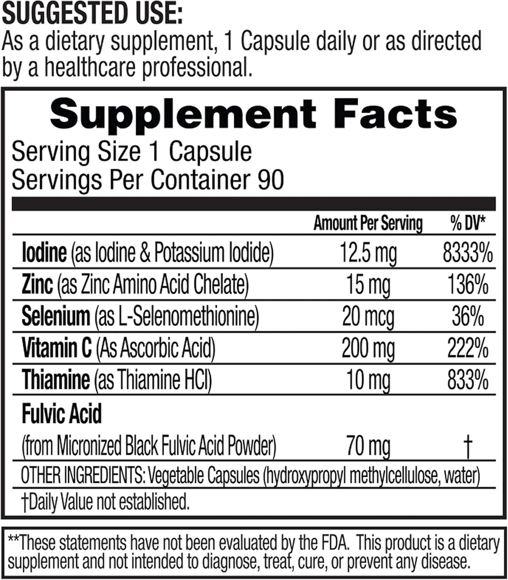 Capsules of Dr. Tennant's Iodine Supplement Plus close-up for easy daily intake.