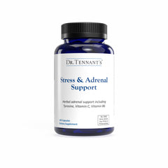 Dr. Tennant's Stress & Adrenal capsules close-up for daily adrenal support.