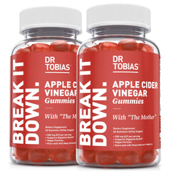 Dr. Tobias Apple Cider Vinegar Gummies bottle with The Mother for daily digestive support.
