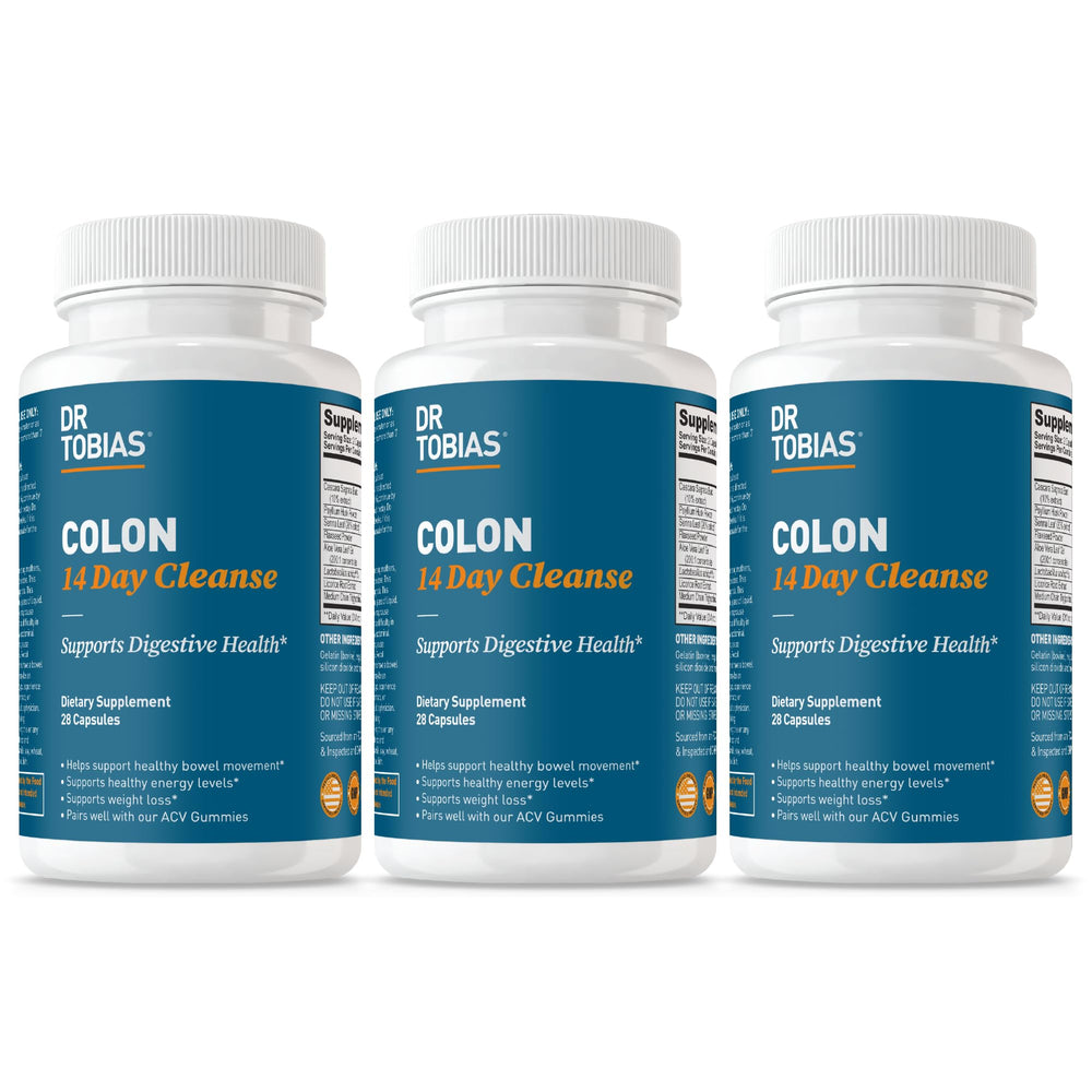 Dr. Tobias Colon Cleanse bottle with capsules supports gentle daily cleansing