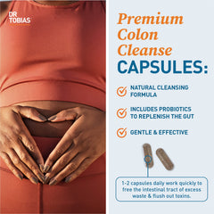 Dr. Tobias Colon Cleanse label detail featuring psyllium husk and natural ingredients