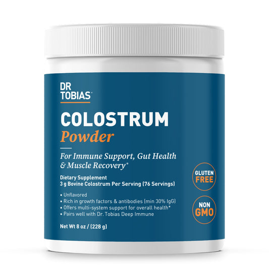 Dr. Tobias Colostrum powder bottle 8oz; premium immune support option