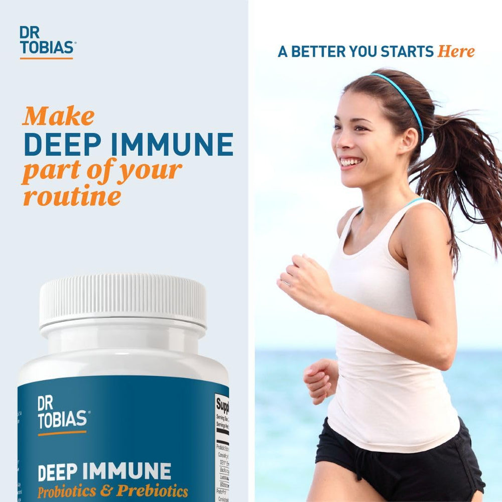 Dr. Tobias Deep Immune Probiotics daily-use reminder for gut health.