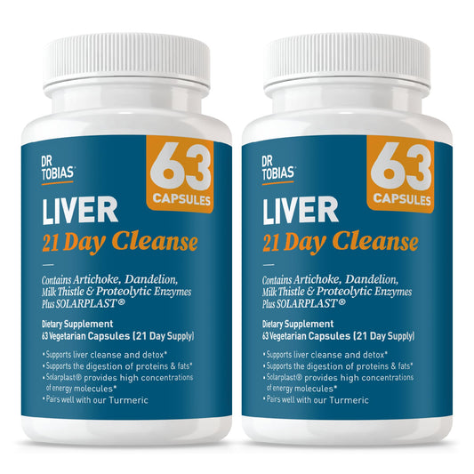 Dr. Tobias Liver 21 Day Cleanse bottle front showing premium liver support