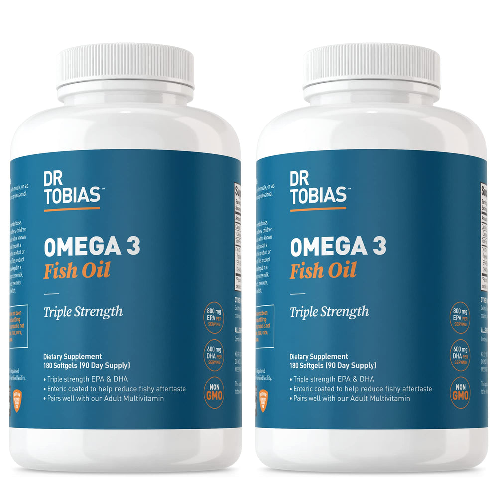 Dr. Tobias Omega 3 bottle front for daily wellness support.