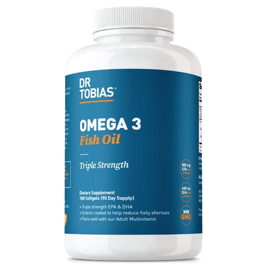 Dr. Tobias Omega-3 triple-strength bottle for daily wellness.