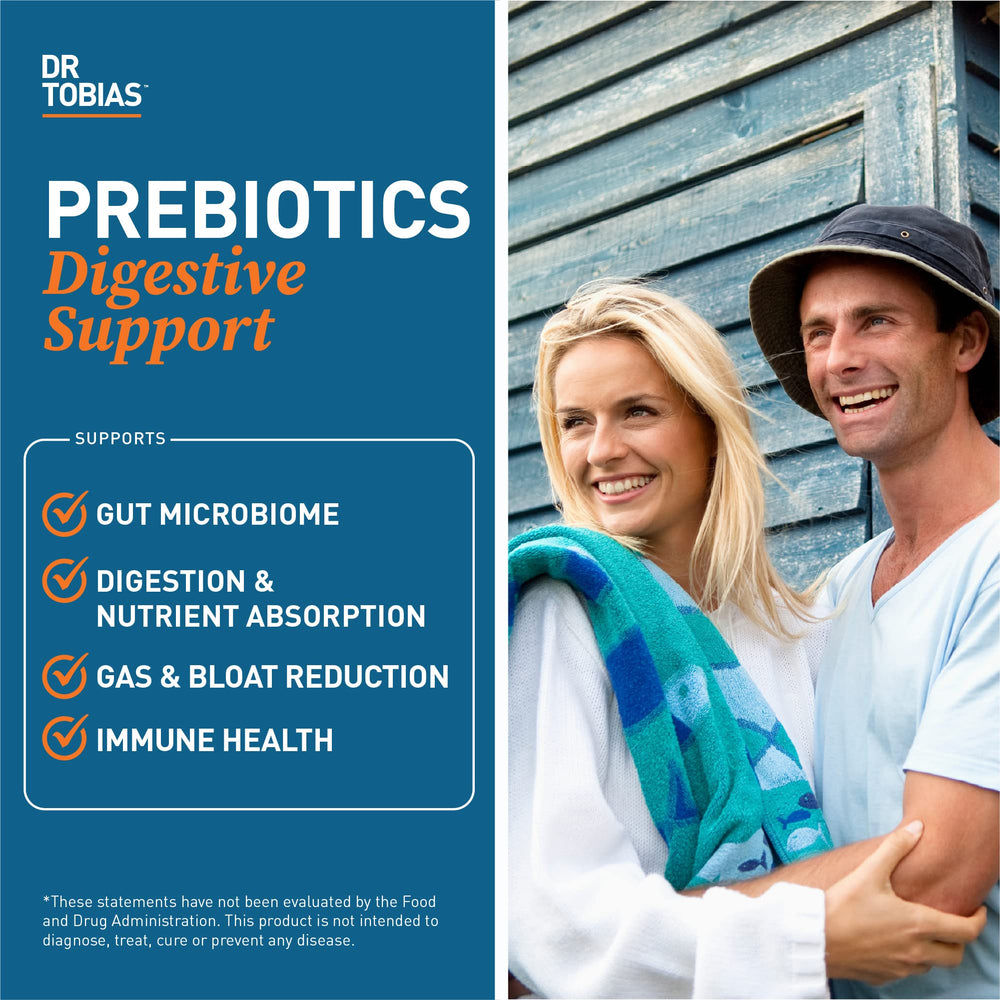 Close-up of Dr. Tobias Prebiotics capsules for easy daily intake