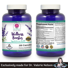 Cap open on Wellness Booster bottle showing easy dosing for daily use.