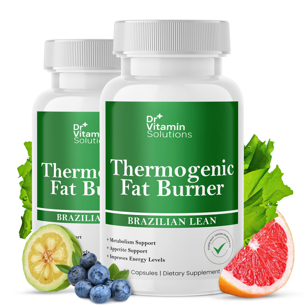 DR VITAMIN SOLUTIONS thermogenic belly fat burner bottle ready for daily use.