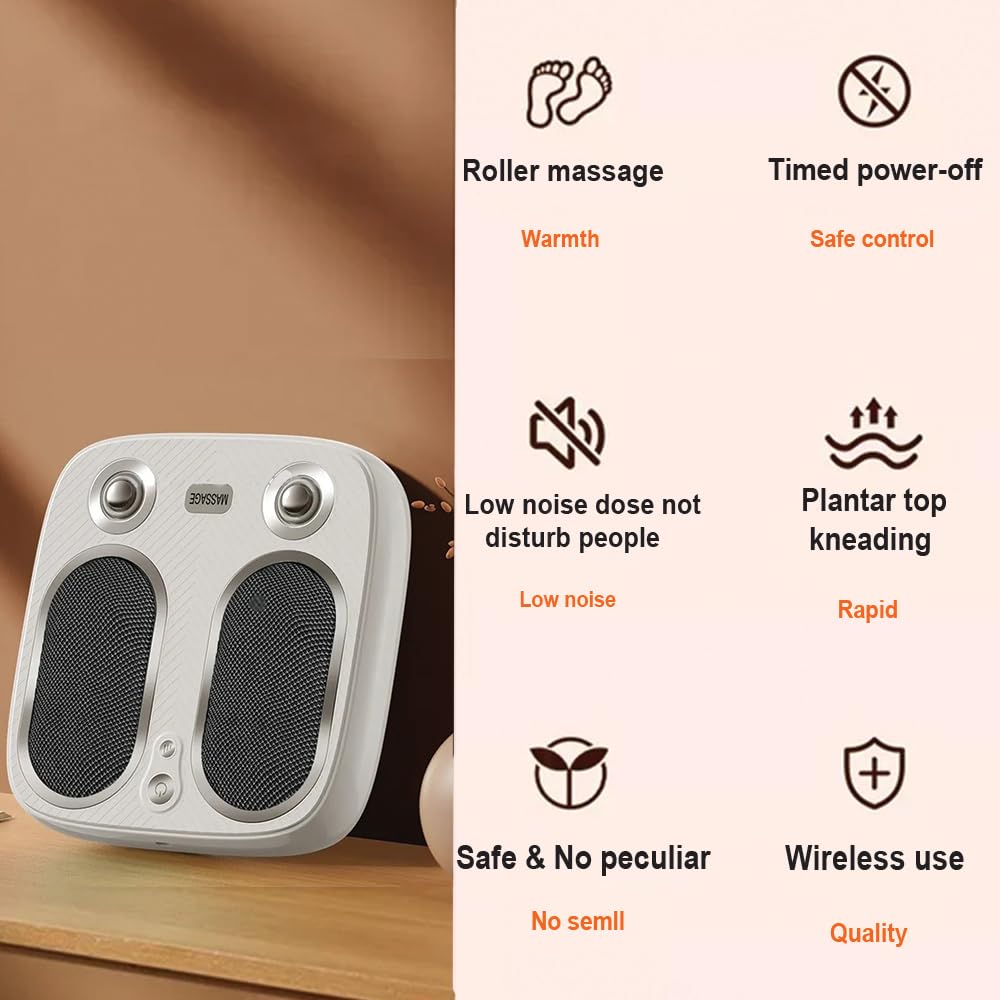 Gentle warmth feature on DR. WELL foot massager enhances relaxation
