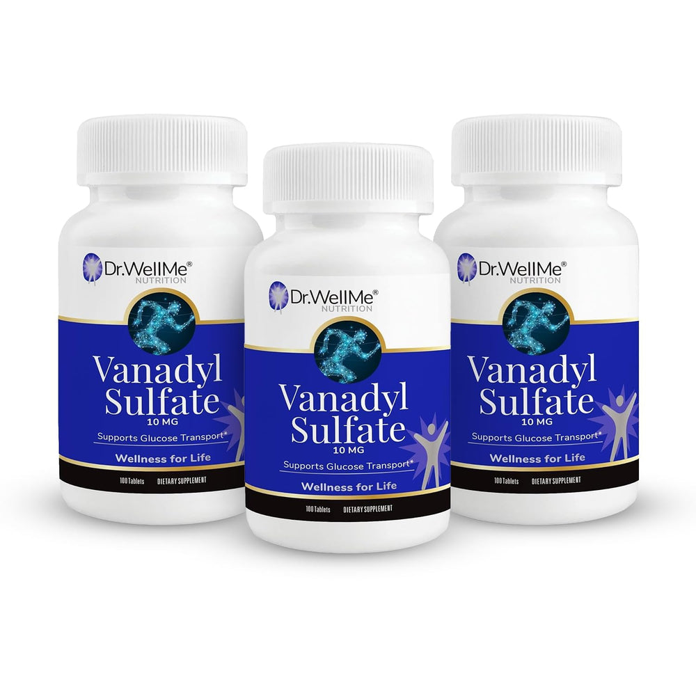 DR WELLME Vanadyl Sulfate 10mg bottle ready for daily use to support metabolic wellness