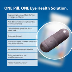 DR.WHITAKER Vision Essentials Ultra ingredients list shows Lutemax lutein and Bilberry extract.