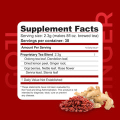 Dr. Zisman ZT Slimming Tea tea bag showing goji-ginger blend for easy hot brew.