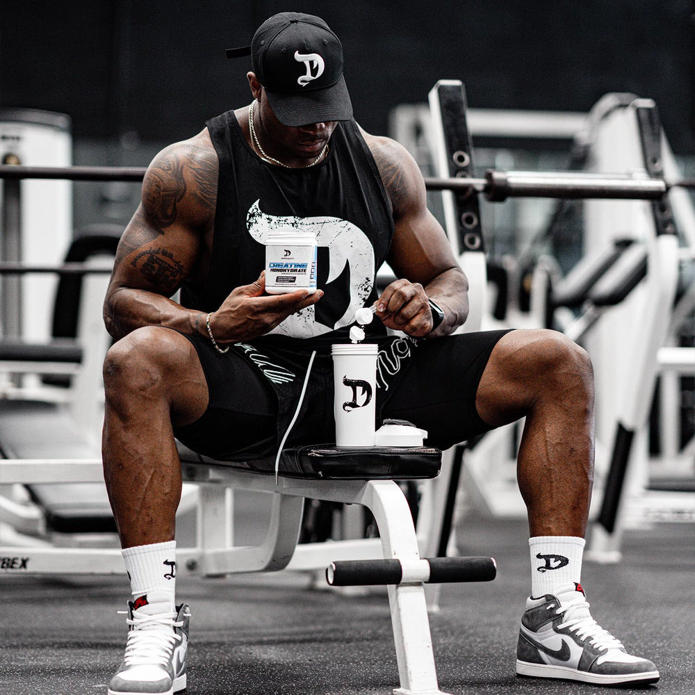 Dragon Pharma Creatine Monohydrate glass with tub ready to blend