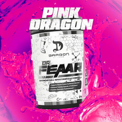 DRAGON PHARMA Dr. FEAAR label-design closeup highlights branding and ingredients.