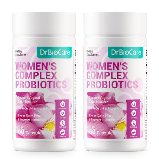 DrBioCare Women's Complex bottle with capsules supports overall women's wellness.