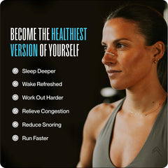 Dream Recovery Second Wind nasal strip during workout provides steady airflow for performance