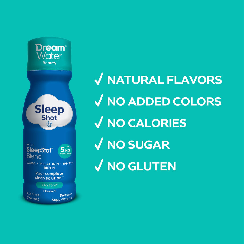 Amber Dream Water Beauty Sleep Shot bottle protecting potency from light.