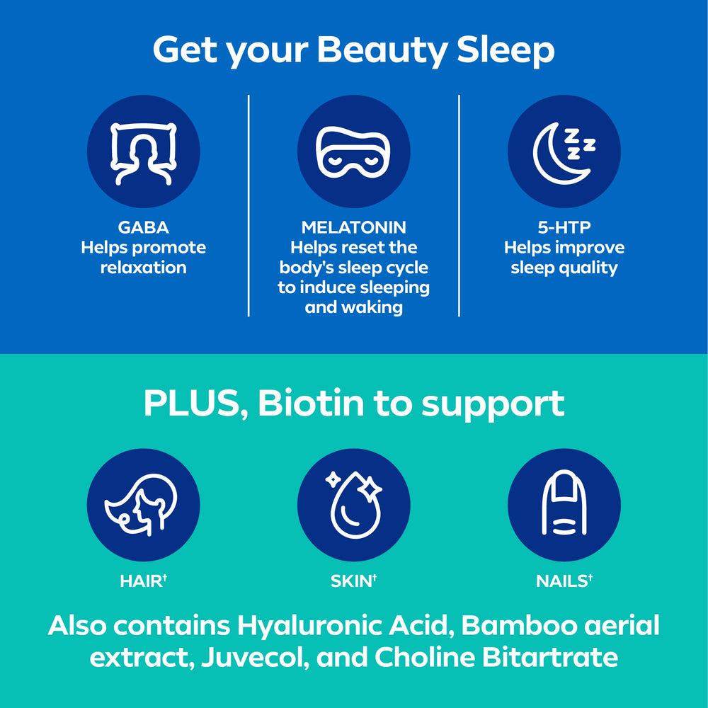 Close-up of Dream Water Beauty Sleep Shot label highlighting SleepStat blend.