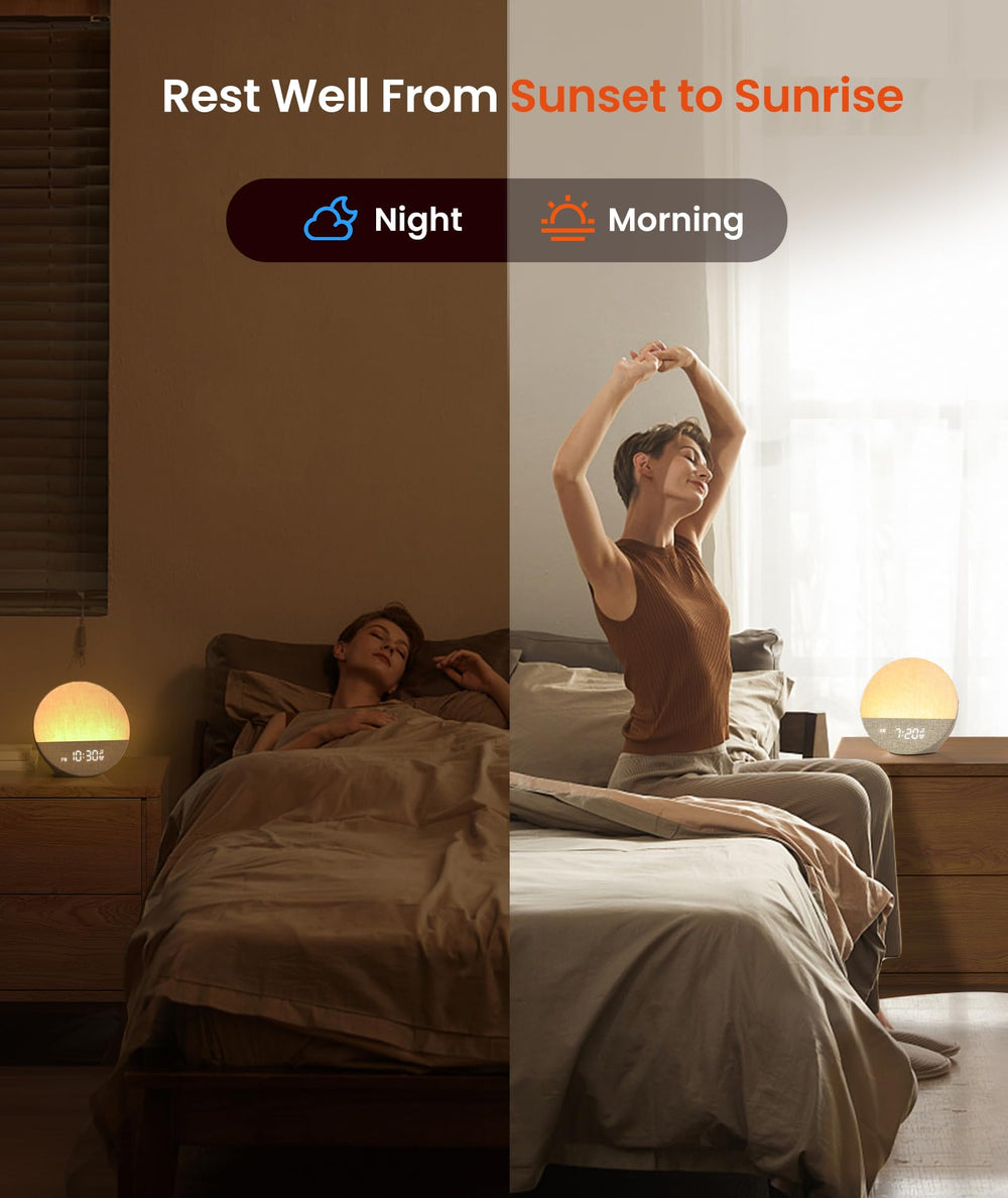 Dreamegg Sunrise 1 bedside setup with a peaceful sleeping environment