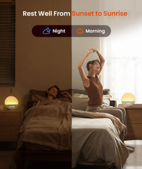 Dreamegg Sunrise 1 bedside setup with a peaceful sleeping environment