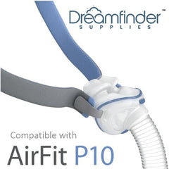 Dreamfinder Supplies resmed-p10-compatible-headgear-strap ensures reliable nasal pillow system compatibility.
