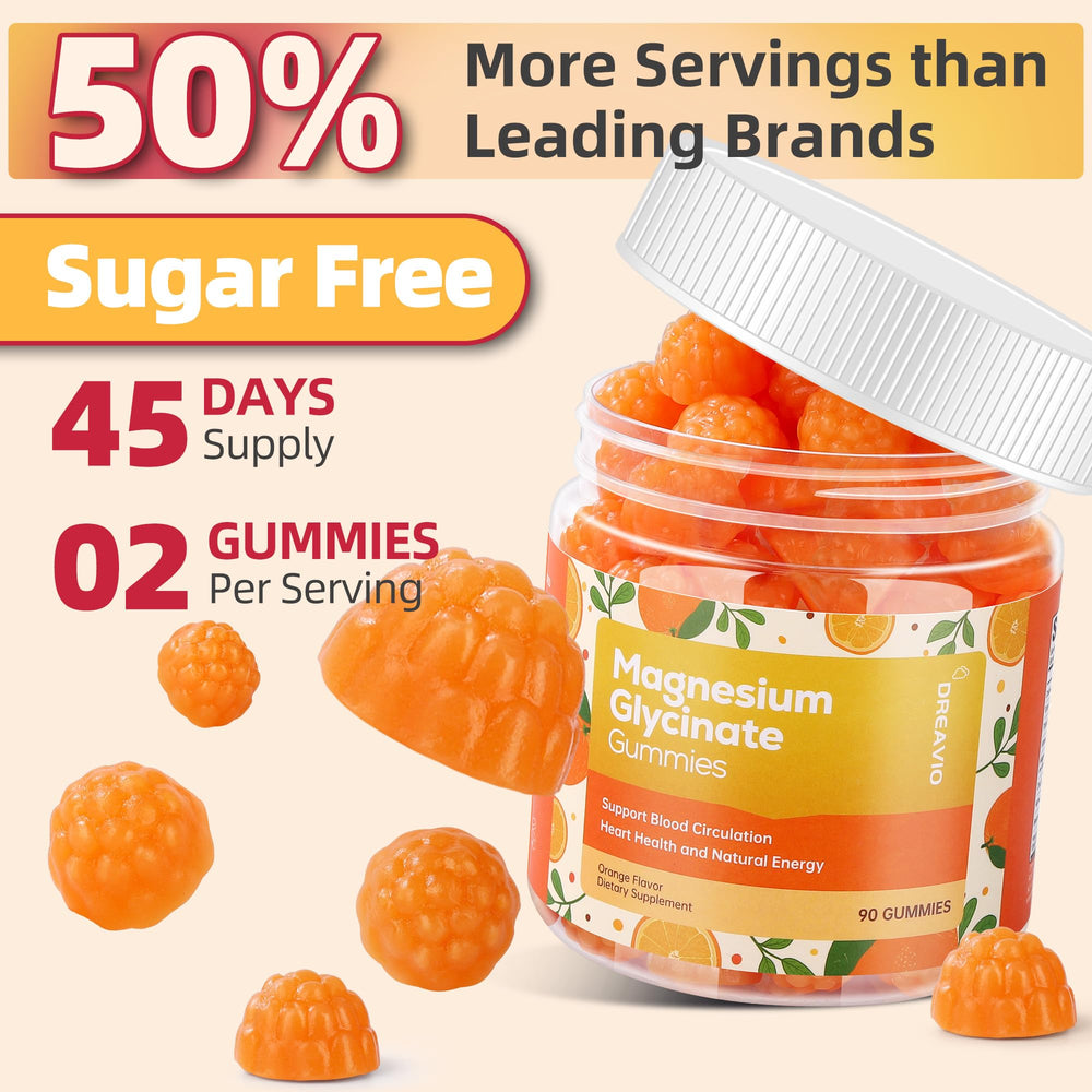 DREAVIO orange-flavor gummies product theme with pleasant daily taste.