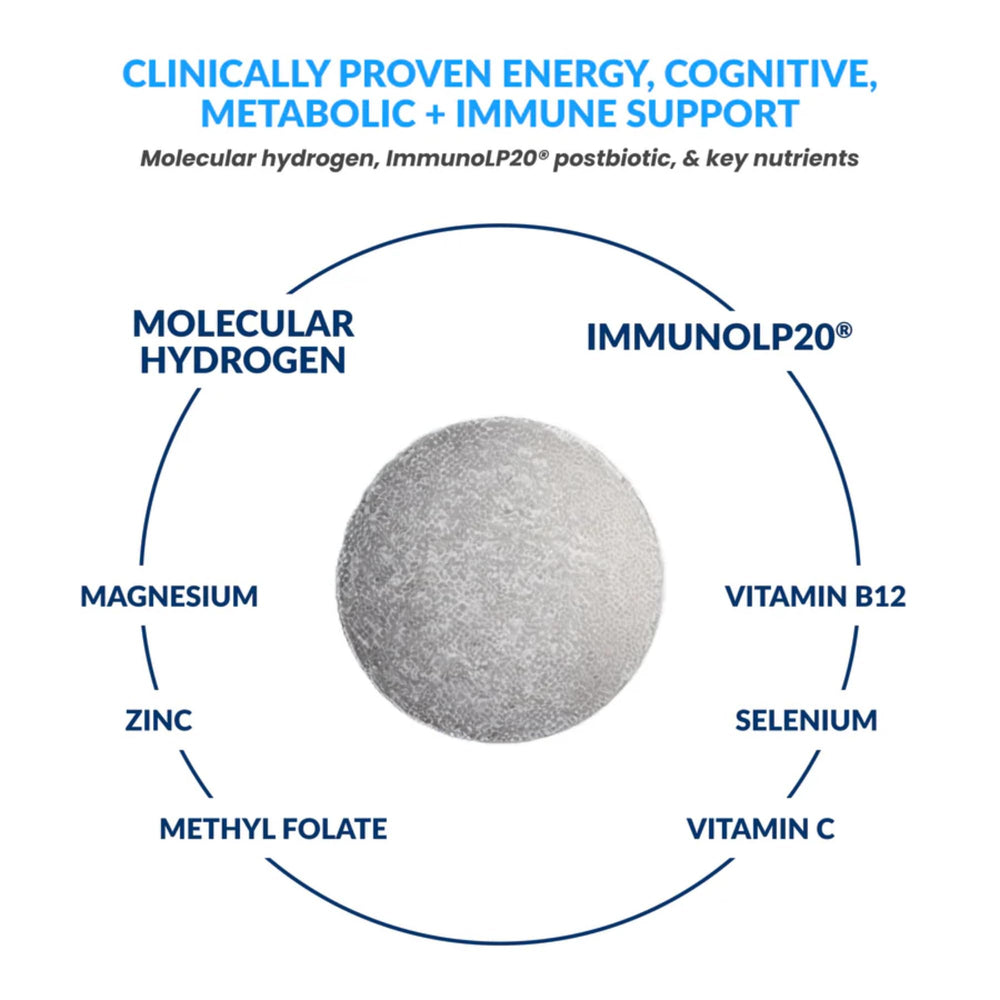 DRINK HRW Harmony+ ImmunoLP20 bottle label highlighting immune support features.
